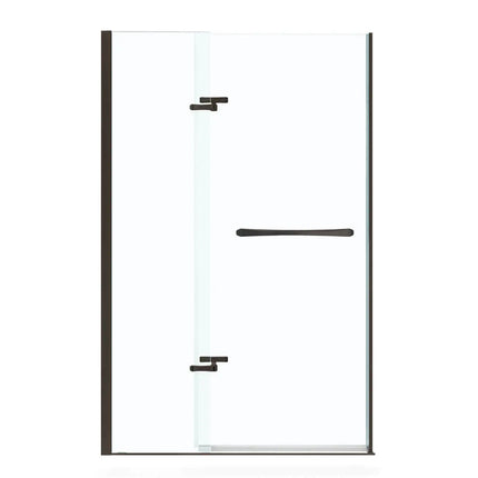 Reveal 71 38-41 x 71 ½ in. 8mm Pivot Shower Door for Alcove Installation with Clear glass in Dark Bronze - Plumbing Market