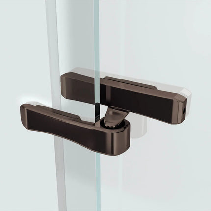 Reveal 71 38-41 x 71 ½ in. 8mm Pivot Shower Door for Alcove Installation with Clear glass in Dark Bronze - Plumbing Market