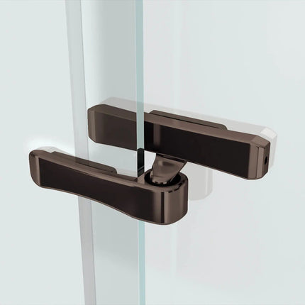 Reveal 71 38-41 x 71 ½ in. 8mm Pivot Shower Door for Alcove Installation with Clear glass in Dark Bronze - Plumbing Market