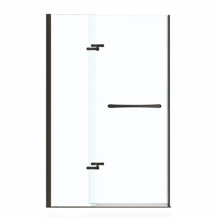 Reveal 71 41 ½-44 ½ x 71 ½ in. 8mm Pivot Shower Door for Alcove Installation with Clear glass in Dark Bronze - Plumbing Market
