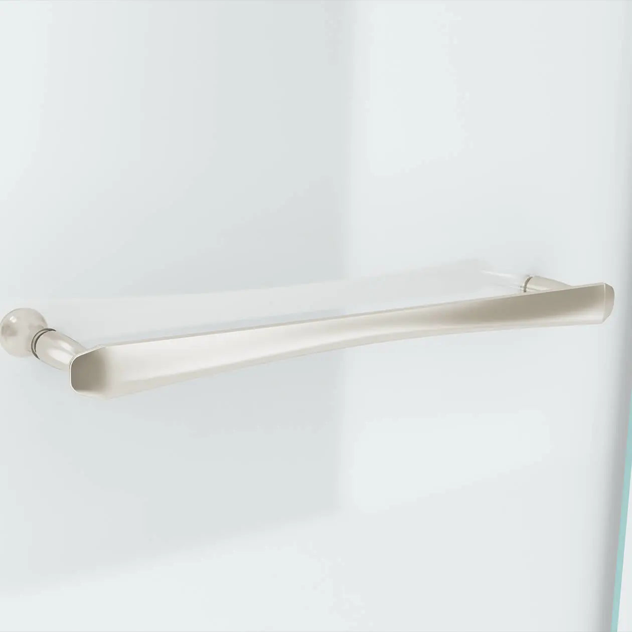 Reveal 71 44-47 x 71 ½ in. 8mm Pivot Shower Door for Alcove Installation with Clear glass in Brushed Nickel - Plumbing Market