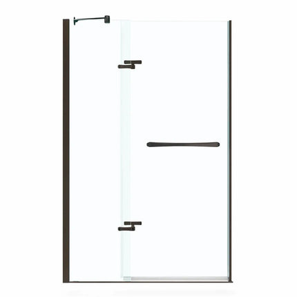 Reveal 71 51 ½-54 ½ x 71 ½ in. 8mm Pivot Shower Door for Alcove Installation with Clear glass in Dark Bronze - Plumbing Market