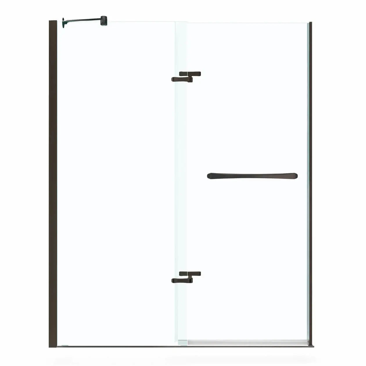 Reveal 71 56-59 x 71 ½ in. 8mm Pivot Shower Door for Alcove Installation with Clear glass in Dark Bronze - Plumbing Market