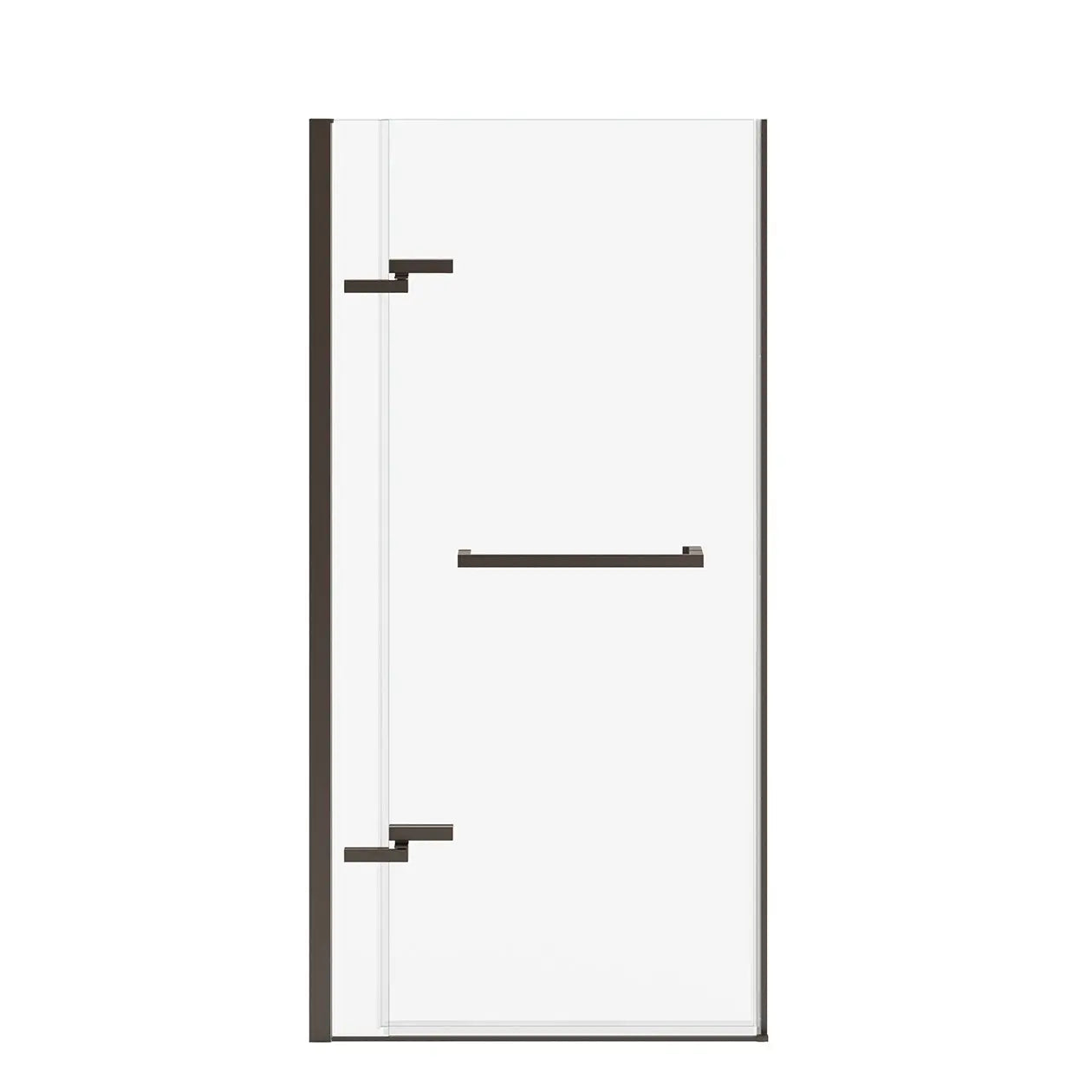 Reveal Sleek 71 32 1/2-35 1/2 x 71 1/2 in. 8mm Pivot Shower Door for Alcove Installation with Clear glass in Dark Bronze - Plumbing Market