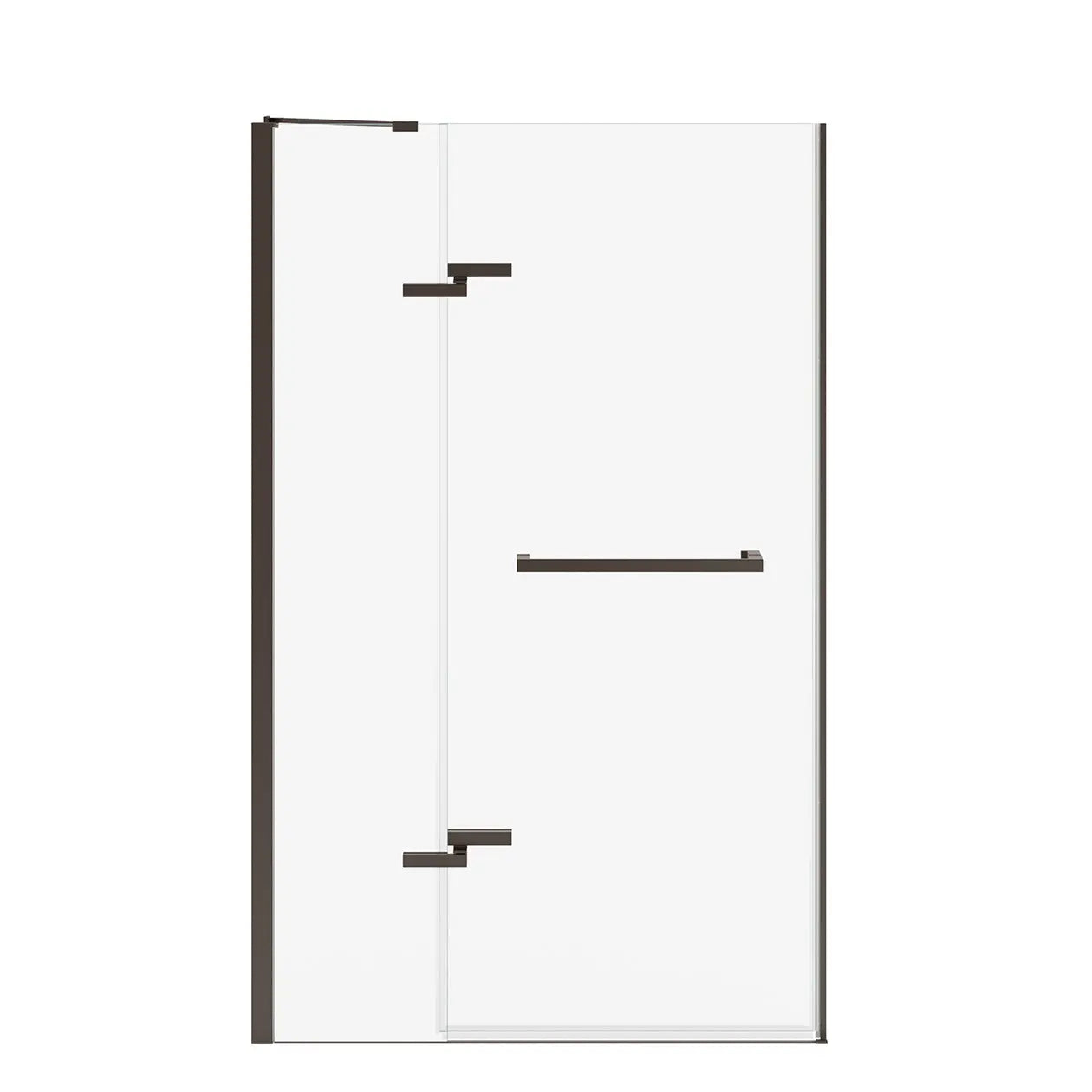 Reveal Sleek 71 41 1/2-44 1/2 x 71 1/2 in. 8 mm Pivot Shower Door for Alcove Installation with Clear glass in Dark Bronze - Plumbing Market