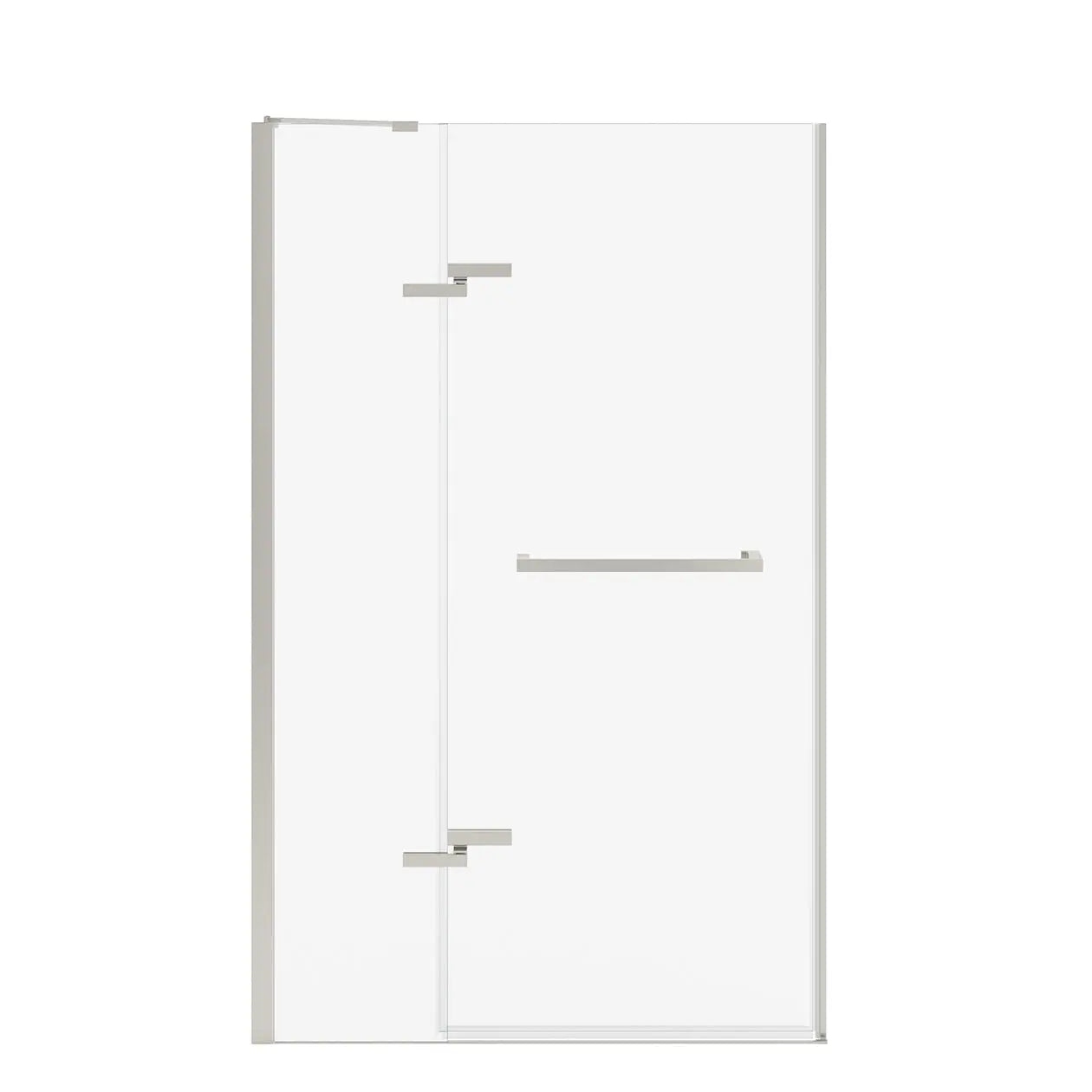Reveal Sleek 71 41 1/2-44 1/2 x 71 1/2 in. 8mm Pivot Shower Door for Alcove Installation with Clear glass in Brushed Nickel - Plumbing Market