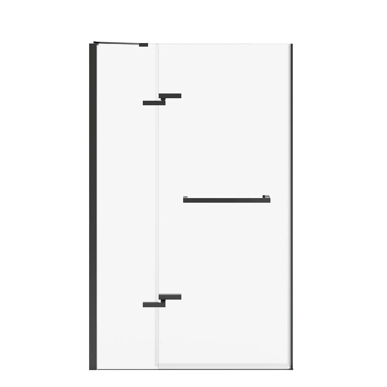 Reveal Sleek 71 41 1/2-44 1/2 x 71 1/2 in. 8mm Pivot Shower Door for Alcove Installation with Clear glass in Matte Black - Plumbing Market