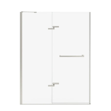 Reveal Sleek 71 51 1/2-54 1/2 x 71 1/2 in. 8mm Pivot Shower Door for Alcove Installation with Clear glass in Brushed Nickel - Plumbing Market