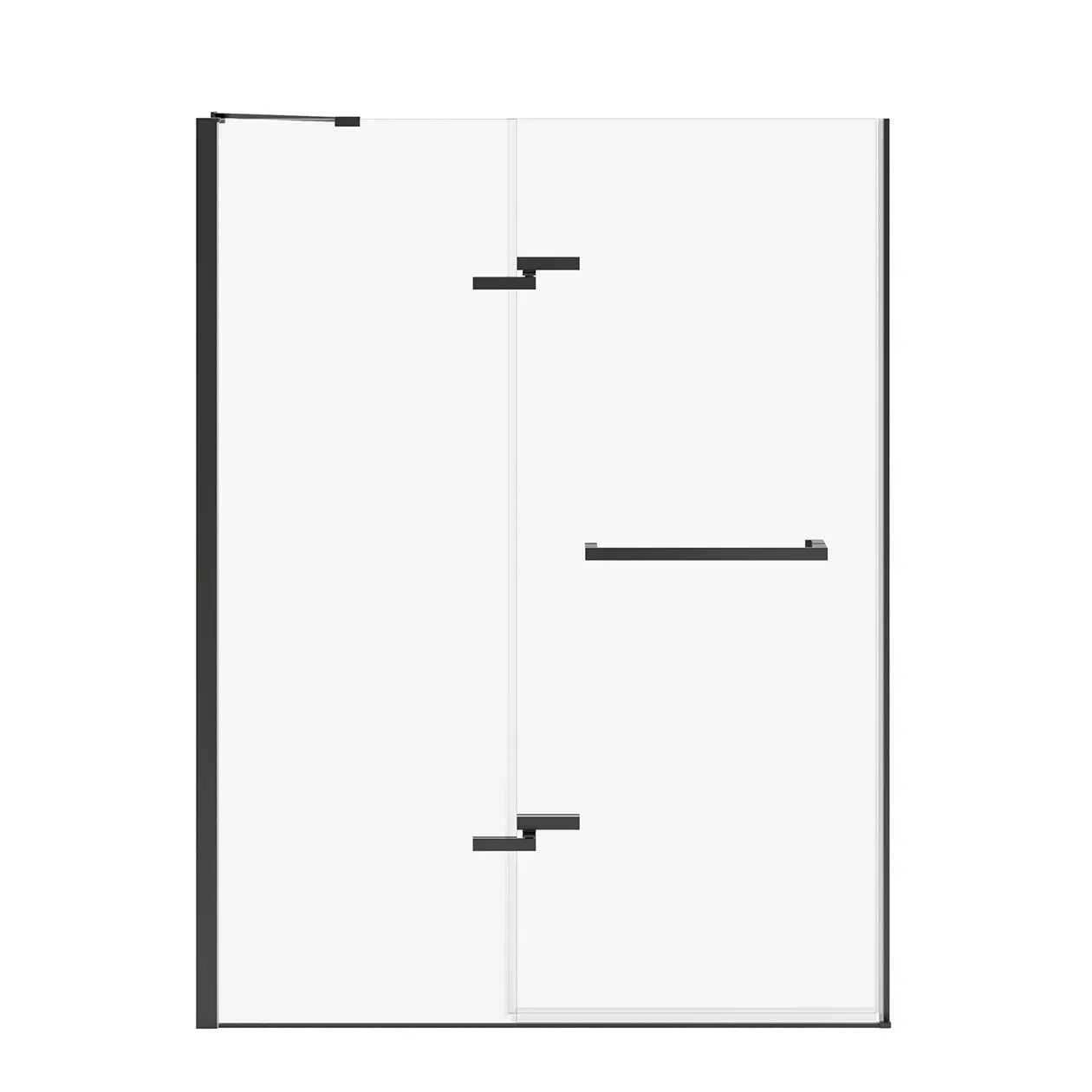 Reveal Sleek 71 51 1/2-54 1/2 x 71 1/2 in. 8mm Pivot Shower Door for Alcove Installation with Clear glass in Matte Black - Plumbing Market