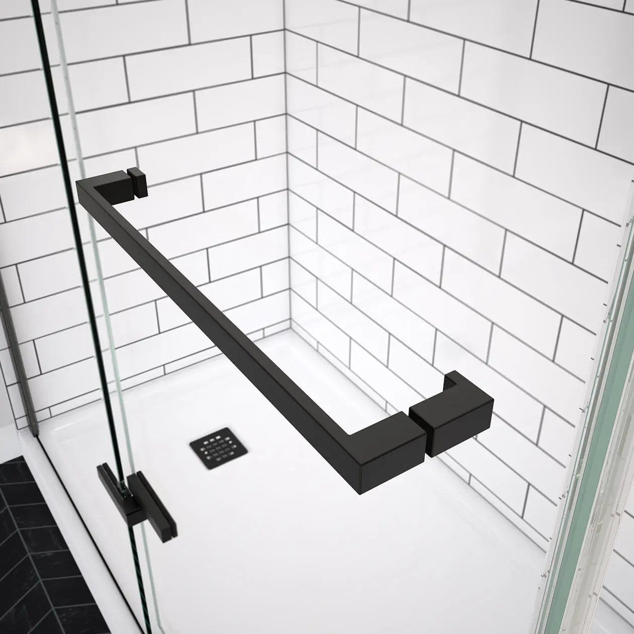 Reveal Sleek 71 56-59 x 71 1/2 in. 8mm Pivot Shower Door for Alcove Installation with Clear glass in Matte Black - Plumbing Market