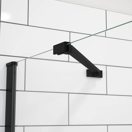 Reveal Sleek 71 56-59 x 71 1/2 in. 8mm Pivot Shower Door for Alcove Installation with Clear glass in Matte Black - Plumbing Market