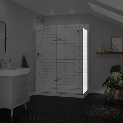 Reveal Sleek 71 Return Panel for 32 in. Base with Clear glass in Chrome - Plumbing Market