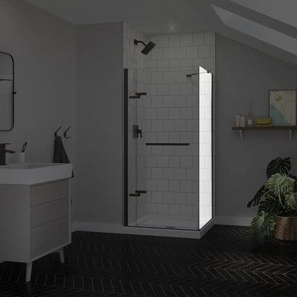 Reveal Sleek 71 Return Panel for 36 in. Base with Clear glass in Dark Bronze - Plumbing Market