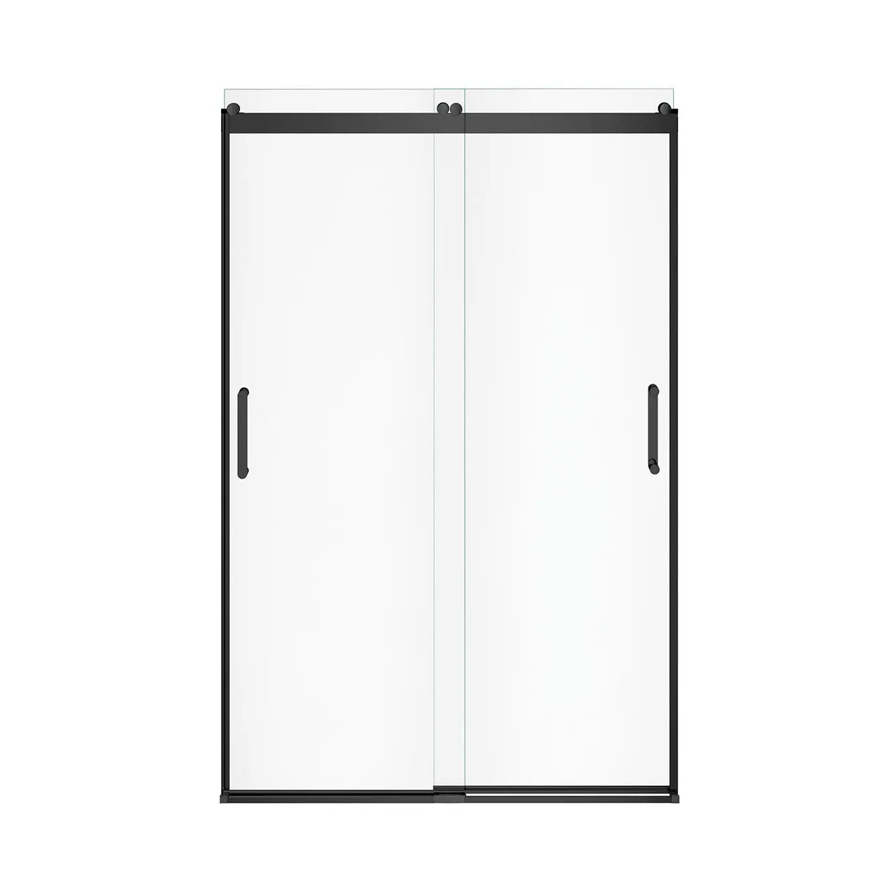 Revelation Round 44-47 in. x 70 ½-73 in. 6 mm Bypass Shower Door for Alcove Installation with Clear glass in Matte Black - Plumbing Market