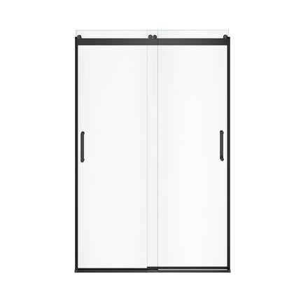 Revelation Round 44-47 x 70 ½-73 in. 8mm Bypass Shower Door for Alcove Installation with Clear glass in Matte Black - Plumbing Market
