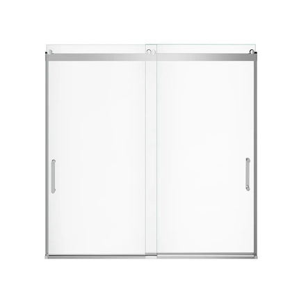 Revelation Round 56-59 in. x 56 ¾-59 ¼ in. 6 mm Bypass Tub Door for Alcove Installation with Clear glass in Chrome - Plumbing Market