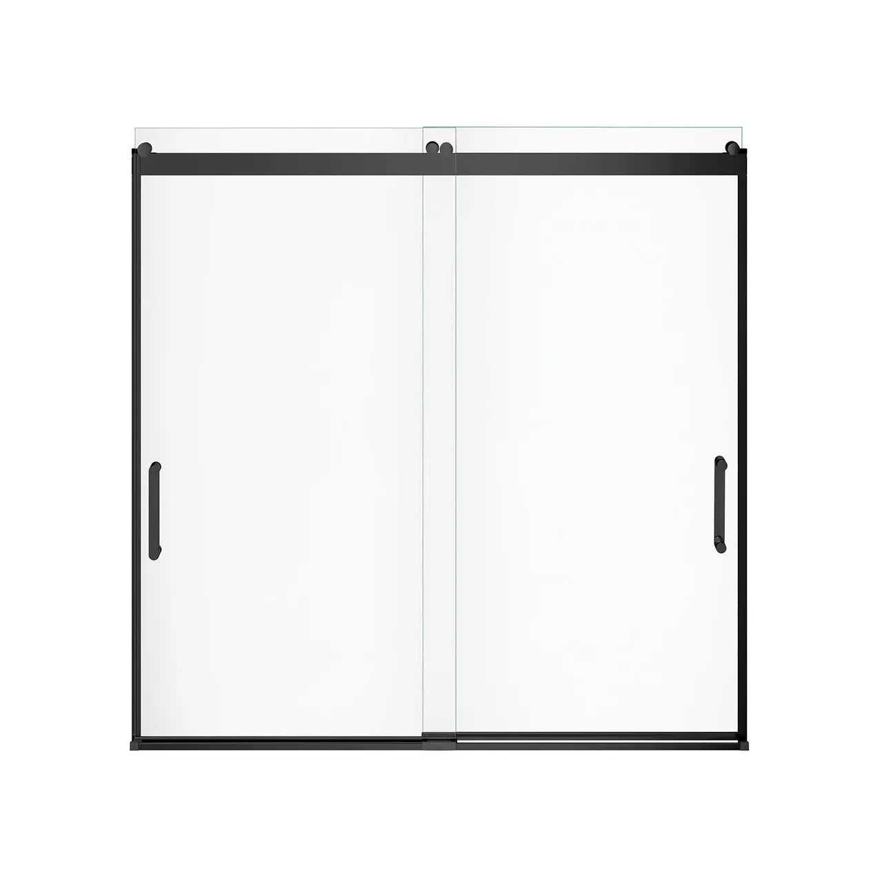 Revelation Round 56-59 in. x 56 ¾-59 ¼ in. 6 mm Bypass Tub Door for Alcove Installation with Clear glass in Matte Black - Plumbing Market