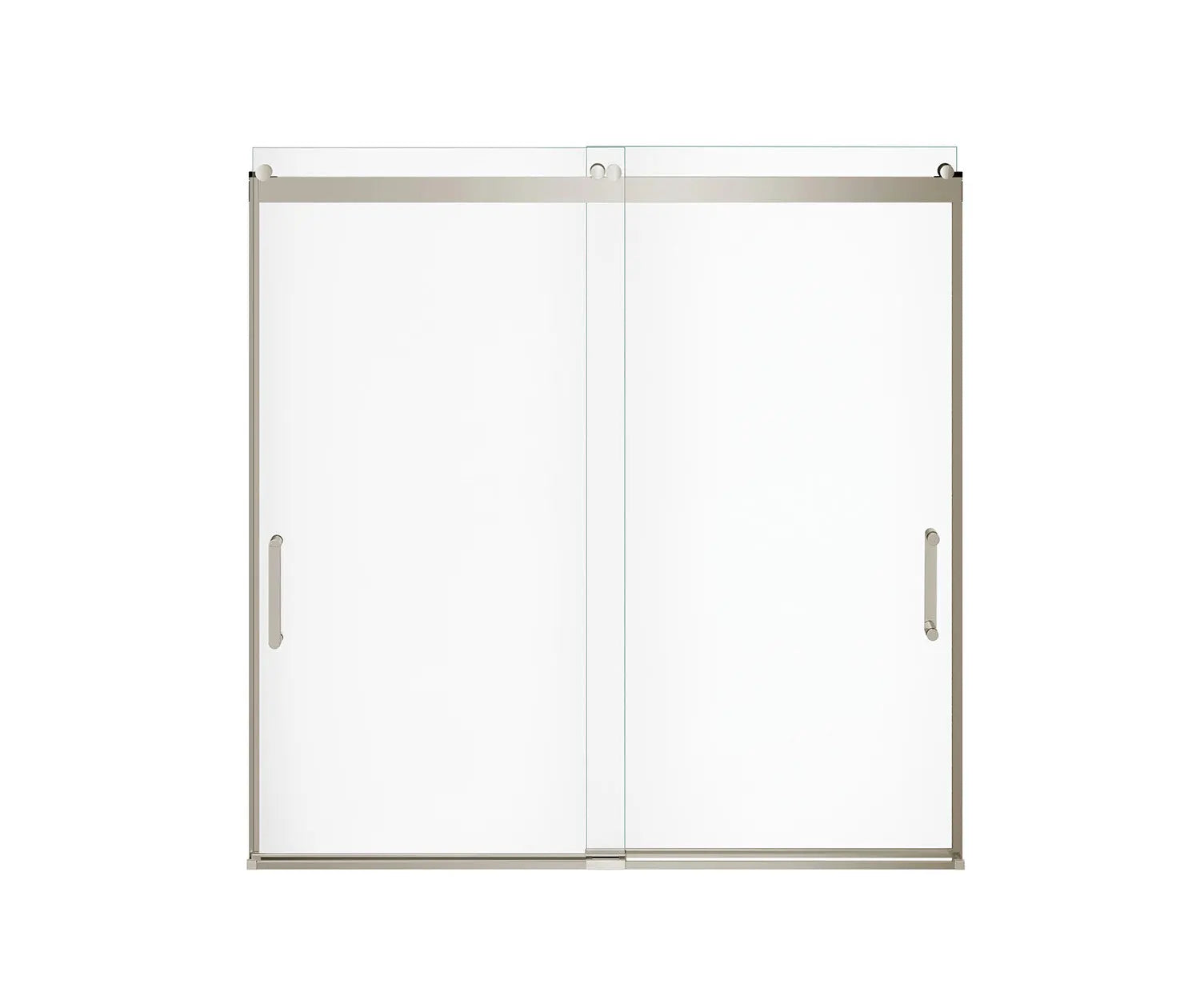 Revelation Round 56-59 x 56 ¾-59 ¼ in. 8mm Bypass Tub Door for Alcove Installation with Clear glass in Brushed Nickel - Plumbing Market