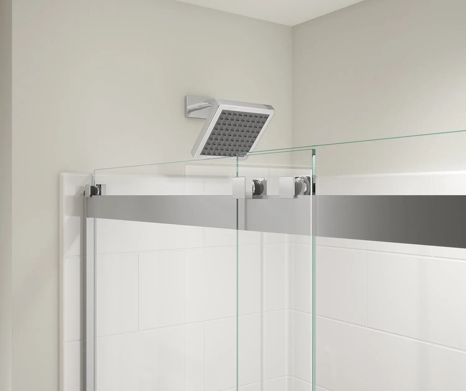 Revelation Square 44-47 x 70 ½-73 in. 6 mm Bypass Shower Door for Alcove Installation with Clear glass in Chrome - Plumbing Market