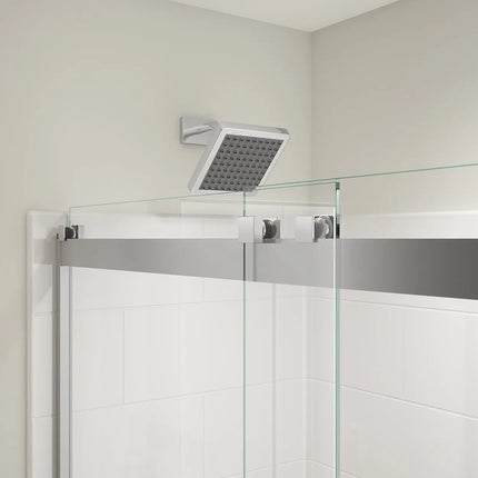 Revelation Square 44-47 x 70 ½-73 in. 6 mm Bypass Shower Door for Alcove Installation with Clear glass in Chrome - Plumbing Market