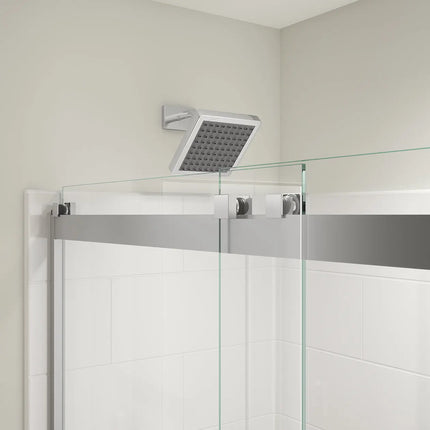 Revelation Square 44-47 x 70 ½-73 in. 6 mm Bypass Shower Door for Alcove Installation with Clear glass in Chrome - Plumbing Market