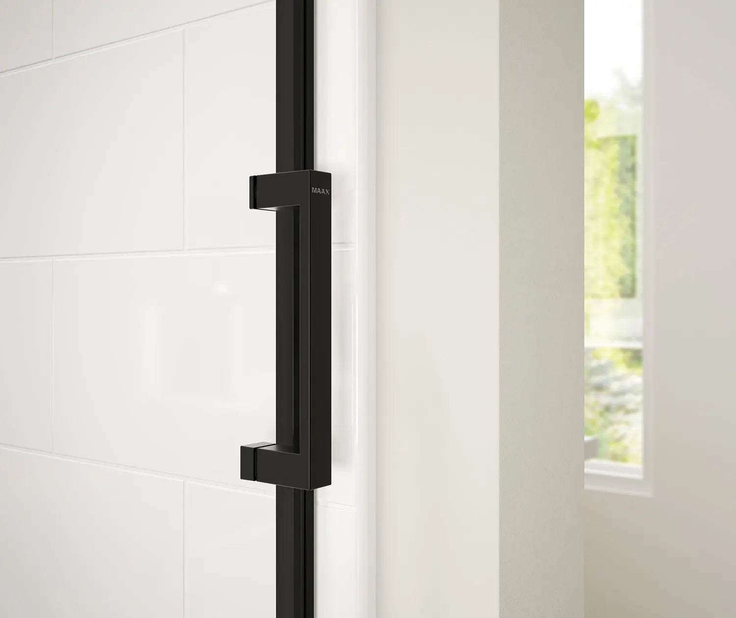 Revelation Square 44-47 x 70 ½-73 in. 6 mm Bypass Shower Door for Alcove Installation with Clear glass in Matte Black - Plumbing Market