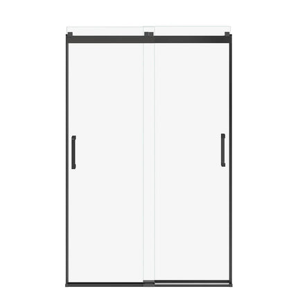 Revelation Square 44-47 x 70 ½-73 in. 6 mm Bypass Shower Door for Alcove Installation with Clear glass in Matte Black - Plumbing Market