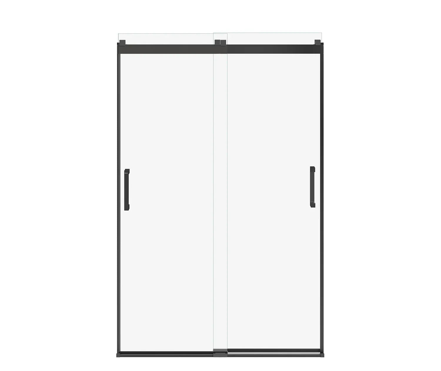 Revelation Square 44-47 x 70 ½-73 in. 6 mm Bypass Shower Door for Alcove Installation with Clear glass in Matte Black - Plumbing Market