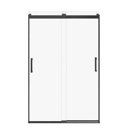 Revelation Square 44-47 x 70 ½-73 in. 6 mm Bypass Shower Door for Alcove Installation with Clear glass in Matte Black - Plumbing Market