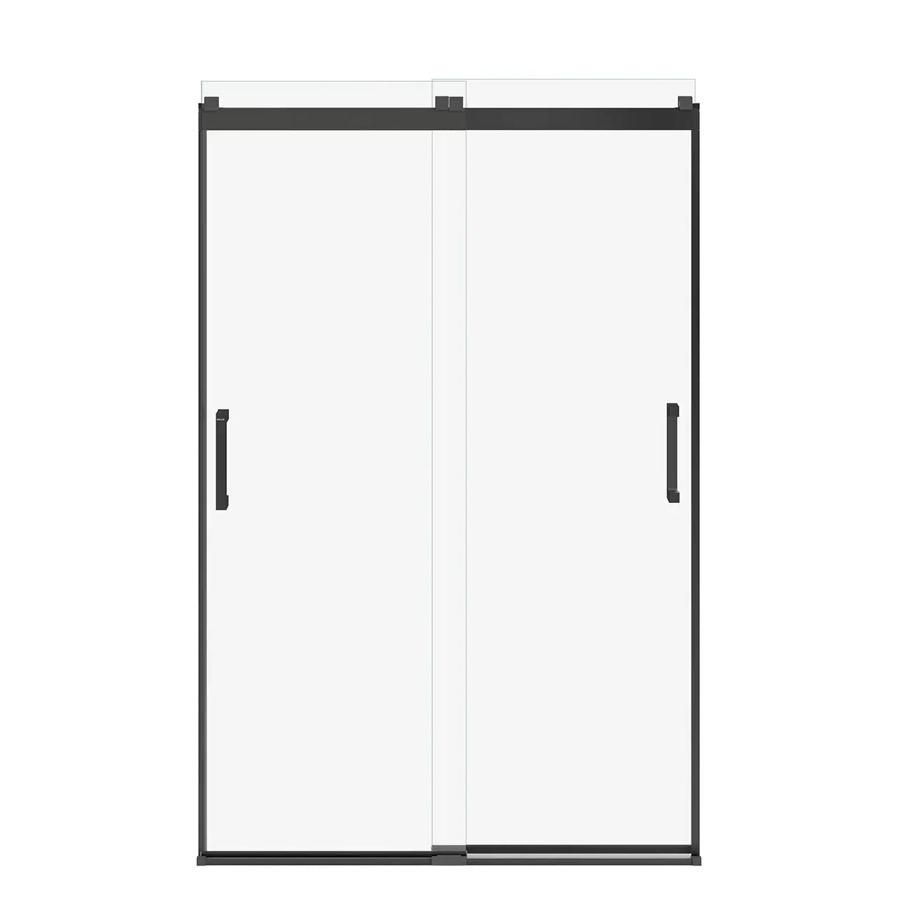 Revelation Square 44-47 x 70 ½-73 in. 6 mm Bypass Shower Door for Alcove Installation with Clear glass in Matte Black - Plumbing Market