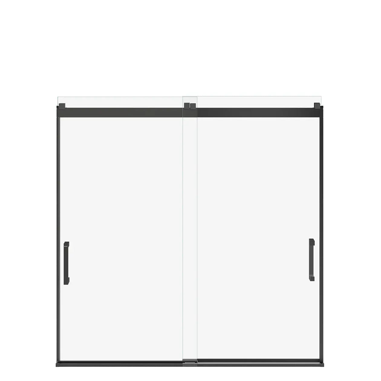 Revelation Square 56-59 x 56 ¾-59 ¼ in. 6 mm Bypass Tub Door for Alcove Installation with Clear glass in Matte Black - Plumbing Market
