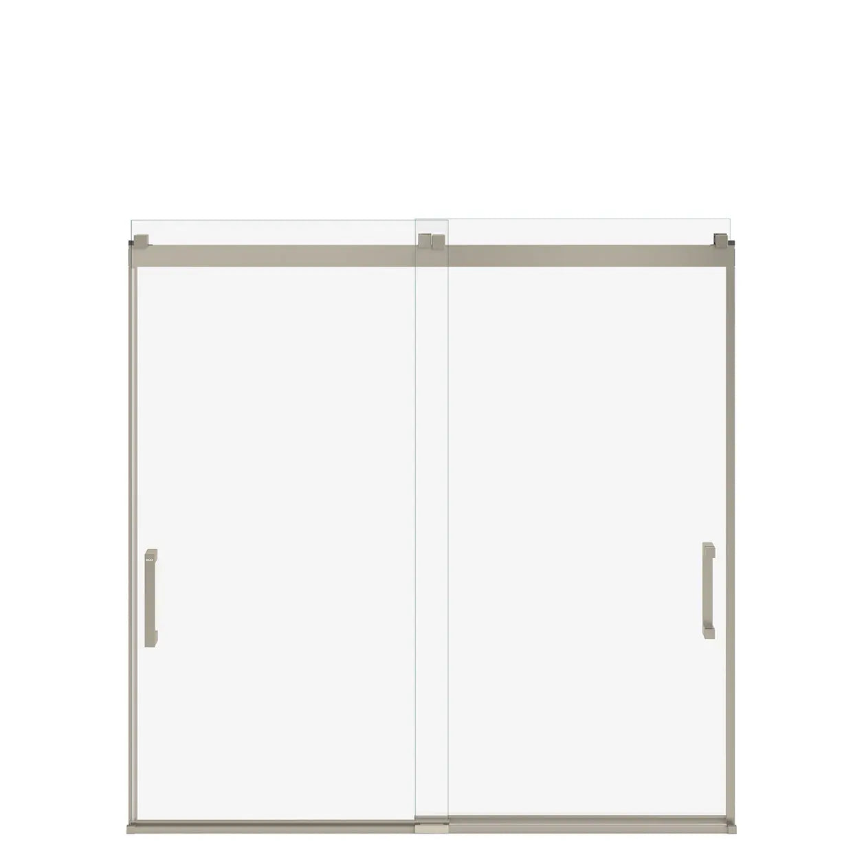 Revelation Square 56-59 x 56 ¾-59 ¼ in. 8mm Bypass Tub Door for Alcove Installation with Clear glass in Brushed Nickel - Plumbing Market