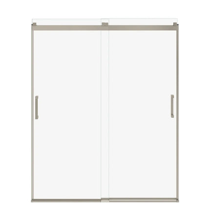 Revelation Square 56-59 x 70 ½-73 in. 6 mm Bypass Shower Door for Alcove Installation with Clear glass in Brushed Nickel - Plumbing Market
