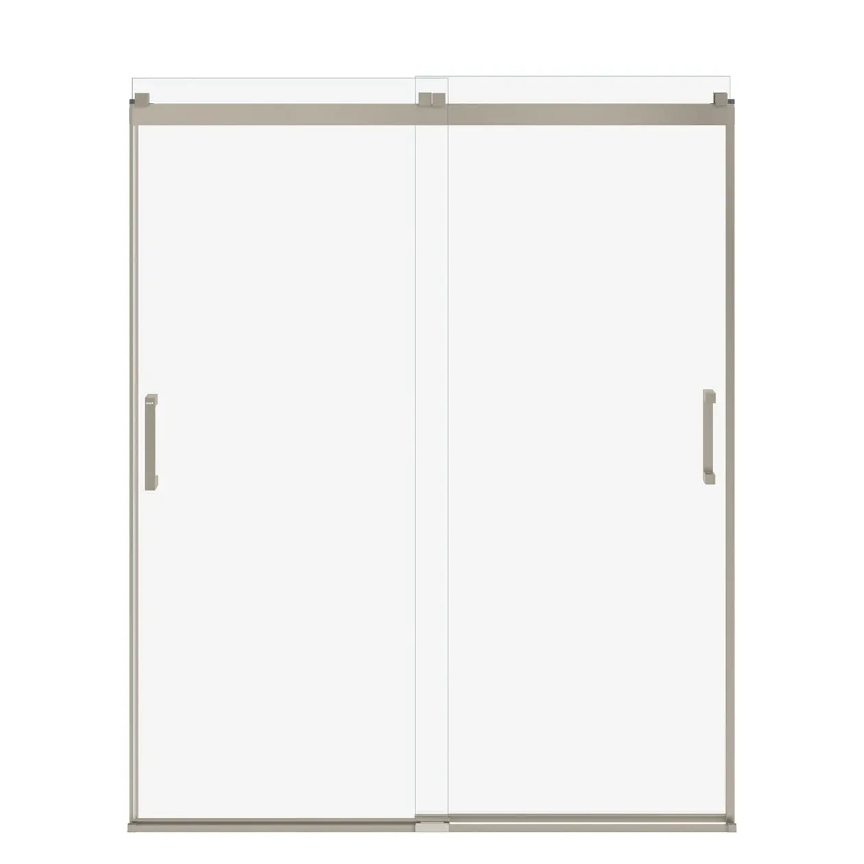 Revelation Square 56-59 x 70 ½-73 in. 6 mm Bypass Shower Door for Alcove Installation with Clear glass in Brushed Nickel - Plumbing Market