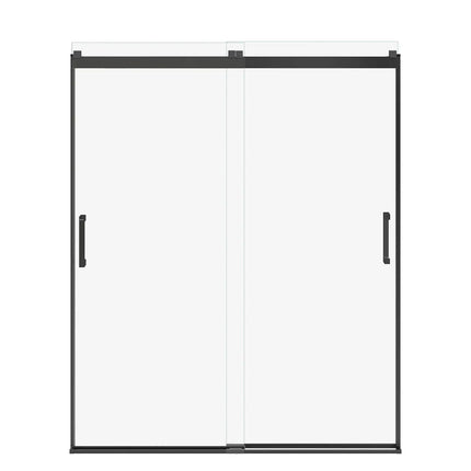Revelation Square 56-59 x 70 ½-73 in. 6 mm Bypass Shower Door for Alcove Installation with Clear glass in Matte Black - Plumbing Market