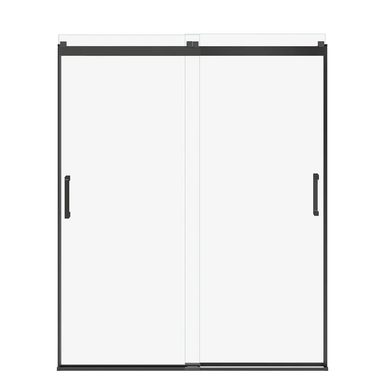 Revelation Square 56-59 x 70 ½-73 in. 8mm Bypass Shower Door for Alcove Installation with Clear glass in Matte Black - Plumbing Market