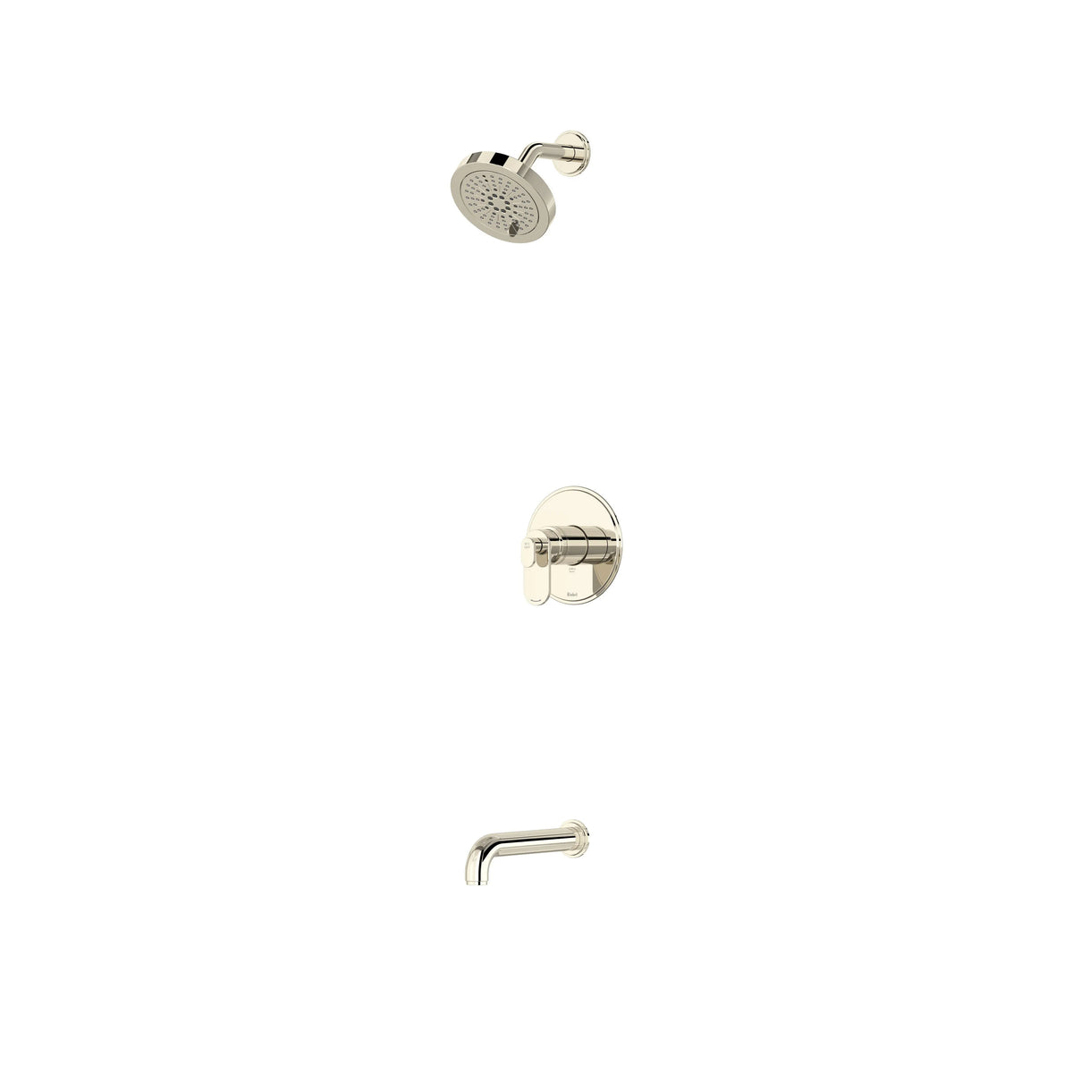 Riobel Arca 2-Way Thermostatic/Pressure Balance Shower with Shower Head & Tub Spout - Polished Nickel (KIT4744AAPN-EX)