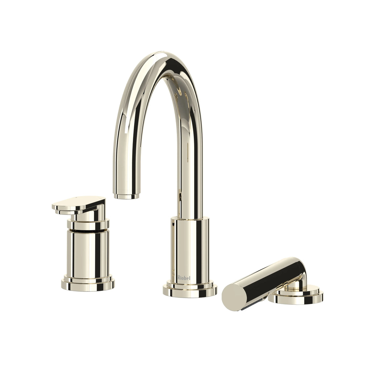 Riobel Arca 3-Hole Deck-Mount Tub Filler Trim with Hand Shower - Polished Nickel (TAA10PN)
