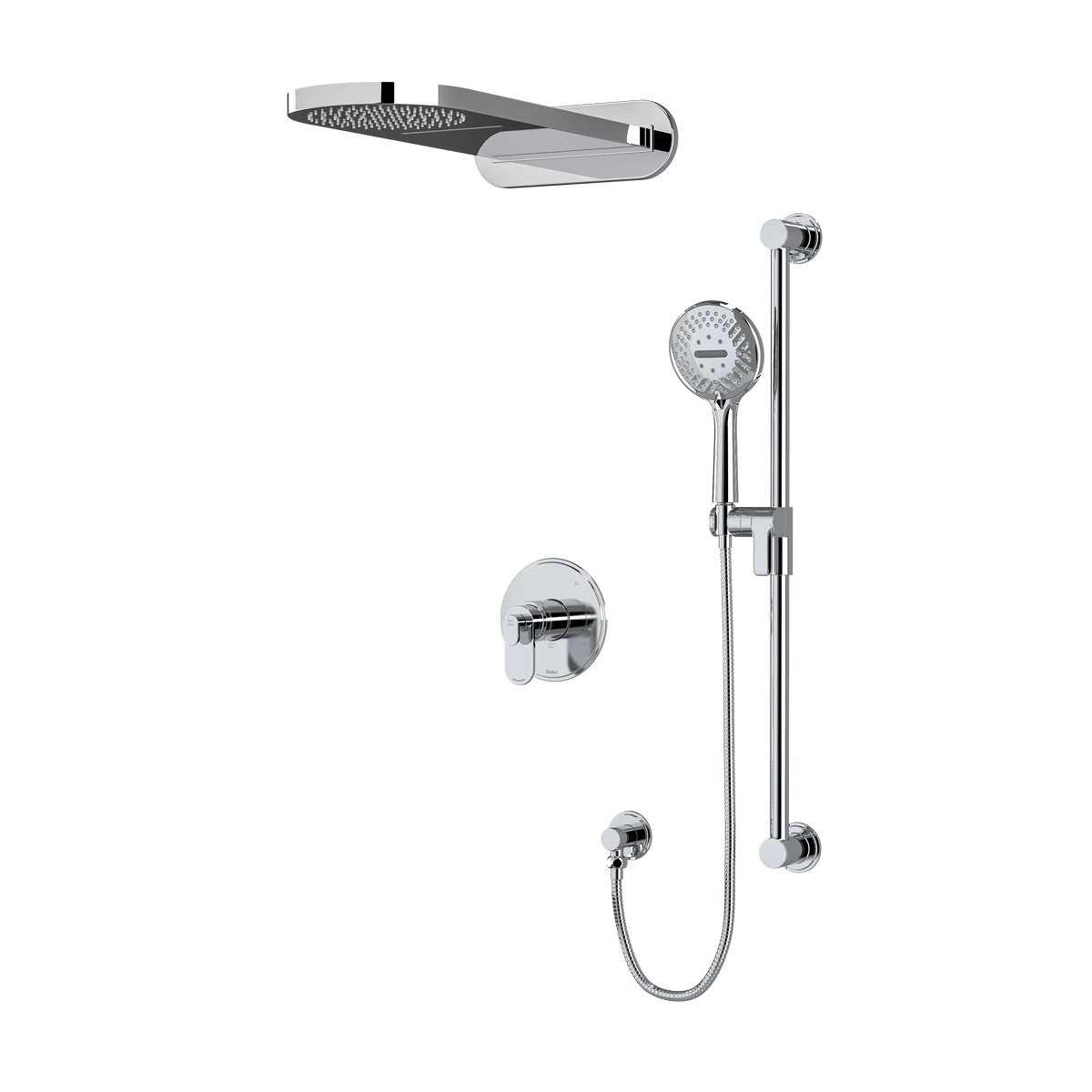 Riobel Arca 3-Way Thermostatic/Pressure Balance Shower with Rain Head & Hand Shower - Chrome (KIT2745AAC-EX)