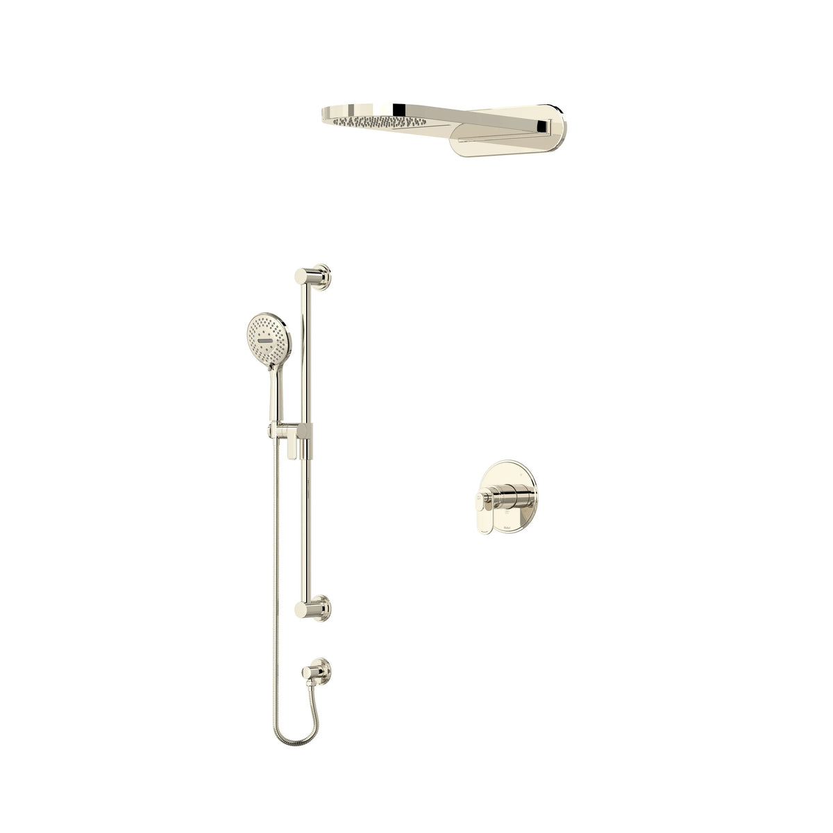 Riobel Arca 3-Way Thermostatic/Pressure Balance Shower with Rain Head & Hand Shower - Polished Nickel (KIT2745AAPN-EX)