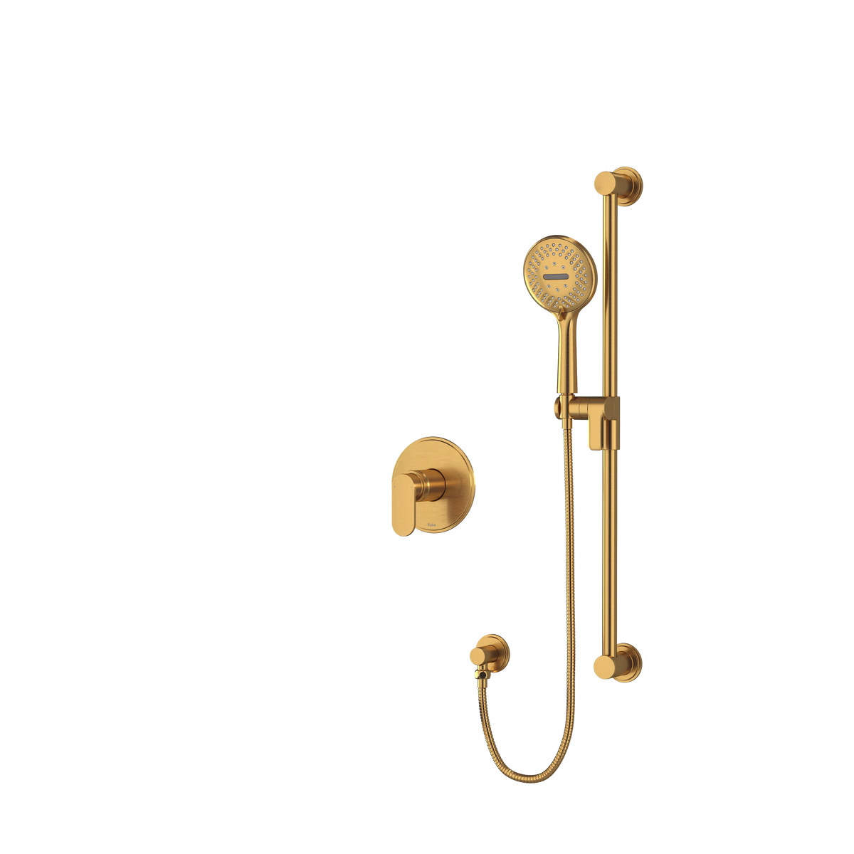 Riobel Arca Pressure Balance Shower with Hand Shower Rail 1/2" - Brushed Gold (AA54BG-EX)