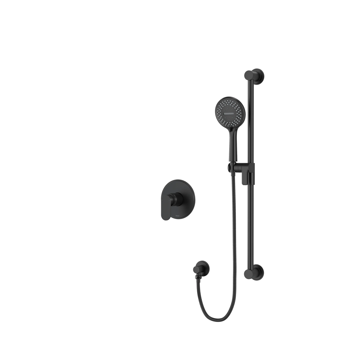 Riobel Arca Pressure Balance Shower with Hand Shower Rail 1/2" - Black (AA54BK-EX)