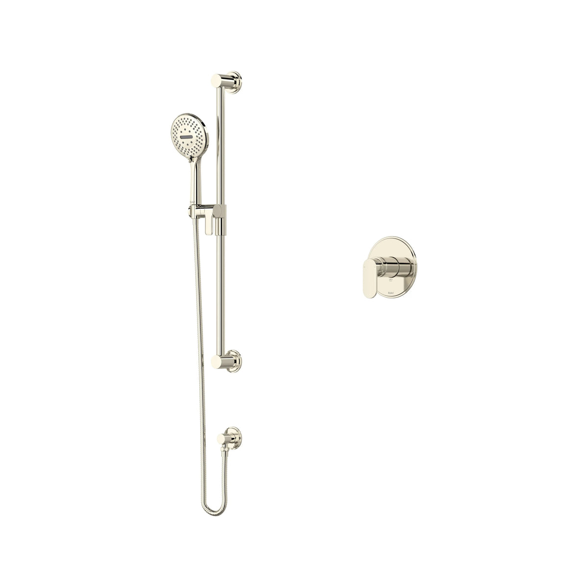 Riobel Arca Pressure Balance Shower with Hand Shower Rail 1/2" - Polished Nickel (AA54PN-EX)