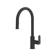 Riobel Arca Pull-Down Kitchen Faucet C-Spout - Black (AA201BK)