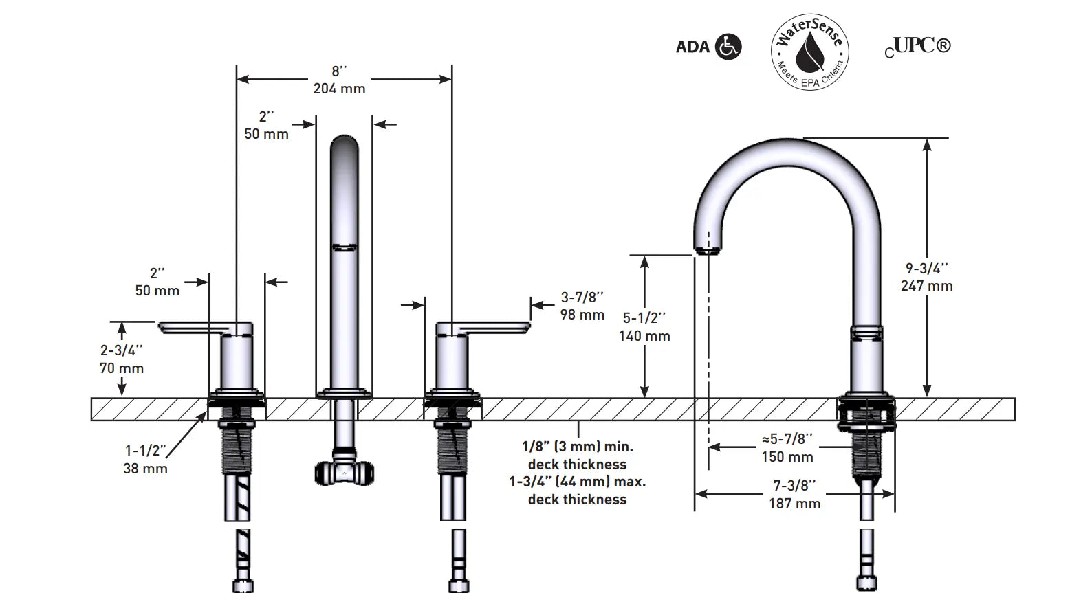 Riobel Arca Widespread Lavatory Faucet With C-Spout - Plumbing Market