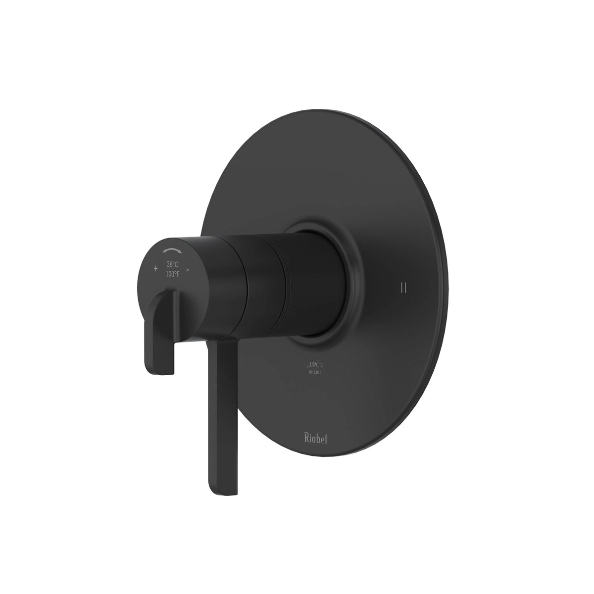 Riobel Authentica 1/2" Thermostatic & Pressure Balance Valve Trim with 2 Functions - Black (TAU44BK)