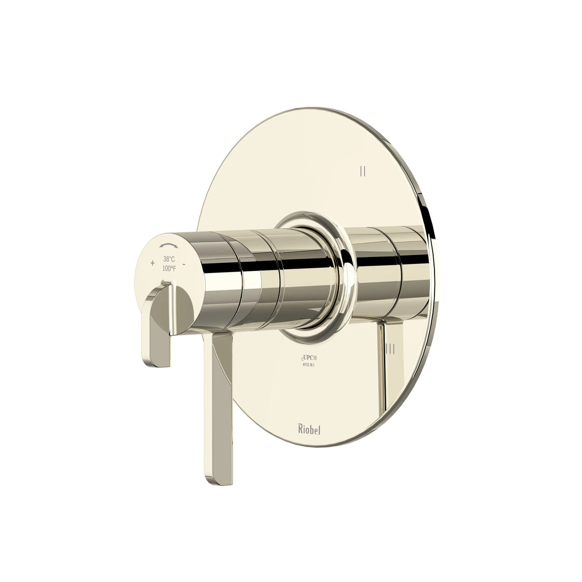 Riobel Authentica 1/2" Thermostatic & Pressure Balance Valve Trim with 3 Functions - Polished Nickel (TAU47PN)