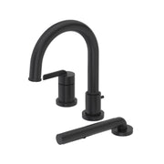 Riobel Authentica 3-Hole Deck-Mount Tub Filler Trim with Hand Shower - Black (TAU10BK)