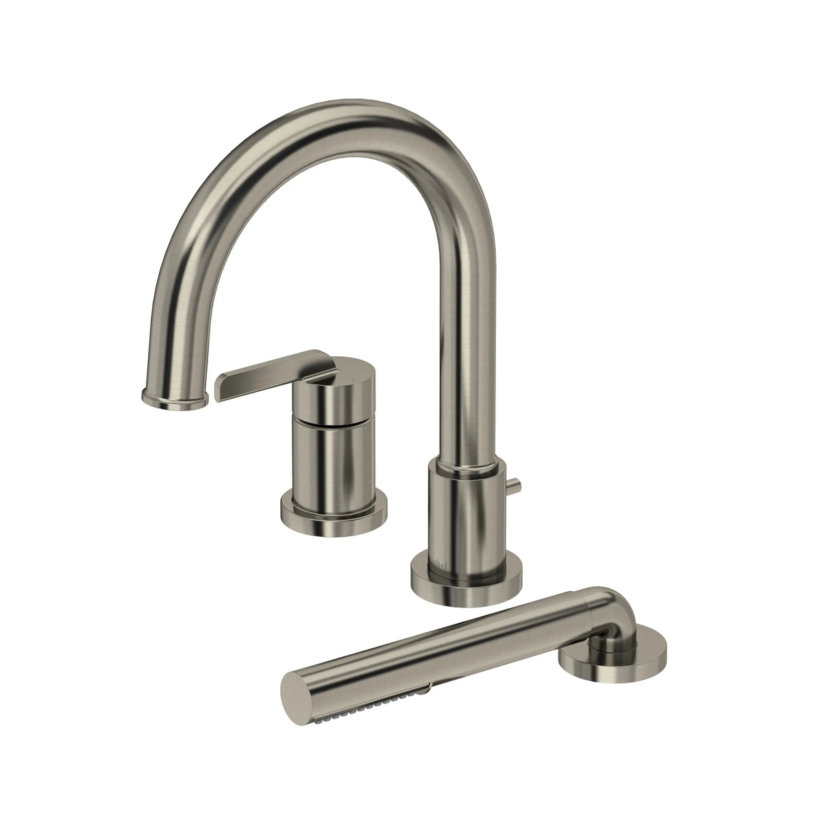 Riobel Authentica 3-Hole Deck-Mount Tub Filler Trim with Hand Shower - Brushed Nickel (TAU10BN)