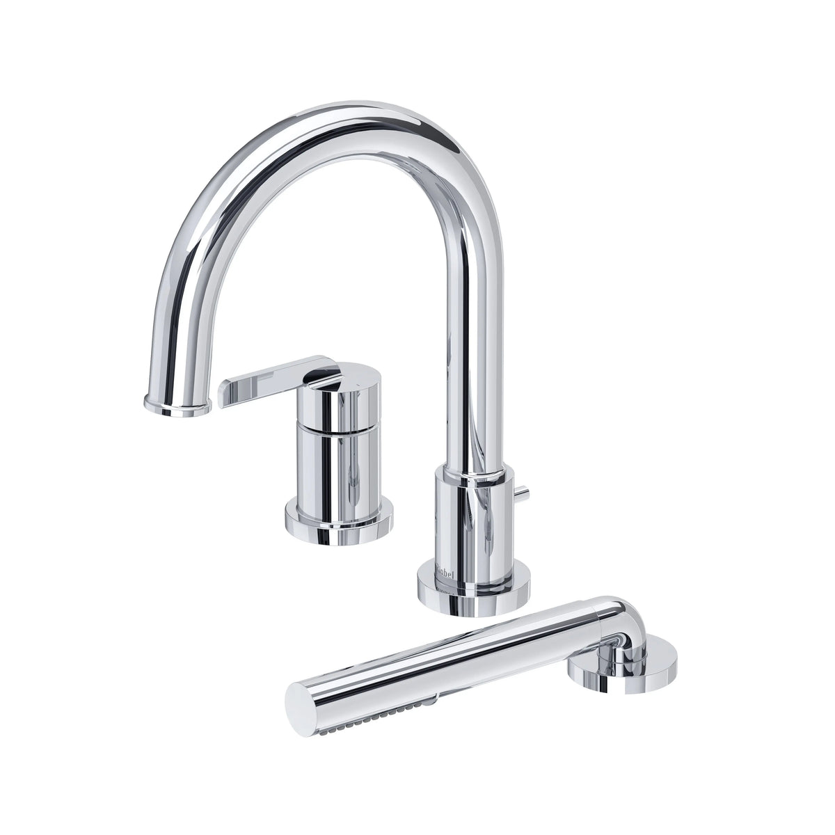 Riobel Authentica 3-Hole Deck-Mount Tub Filler Trim with Hand Shower - Chrome (TAU10C)